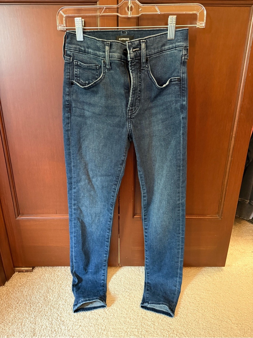 SKINN Women’s Skinny Jeans in Dark Blue Wash